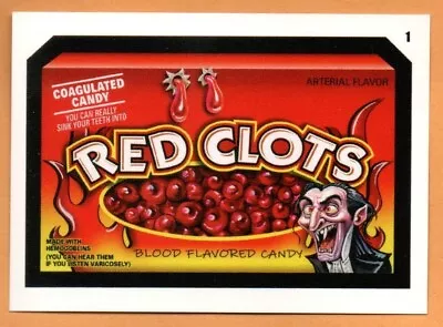 2023 Wacky Packages Halloween Postcards Sticker #1 Red Clots Brand New! • $6