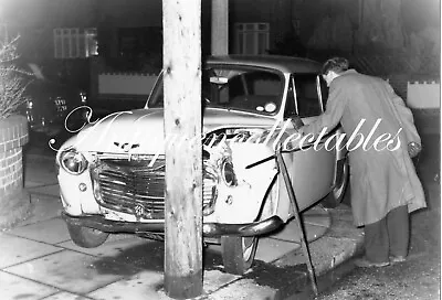 Darkroom Produced 7x5 Photograph Of A Car Crash Into A Post D3 • £9.99