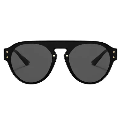 Versace VE 4420 GB1/87 Black Plastic Aviator Sunglasses Grey Lens • $86.03