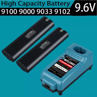 9.6 VOLT 4.8Ah Battery /Charger For MAKITA 9000 9001 632007-4 191681-2 9033 9102 • $20.89