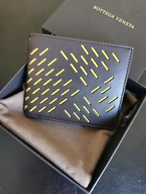 New Authentic Bottega Veneta 113993 Men Leather BiFold Wallet Brown-Yellow • $299.92