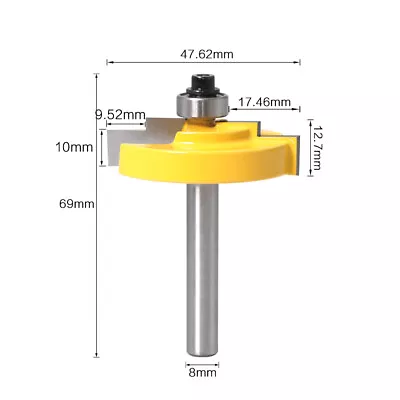 1pcs 8mm Shank 3/8  Glass Stepped Rabbet Router Bit • $12.02