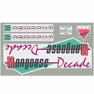 1987 Mongoose - Decade Decal Set - Blue Frame • $44.95