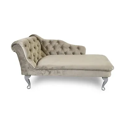 Chaise Longue Chesterfield Sofa Cream Handmade Accent Chair Regent Tufted Lounge • £209.99