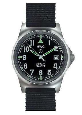 MWC G10LM Military Watch | 50m | Date Window | Screw Case Back | Black Strap • £84