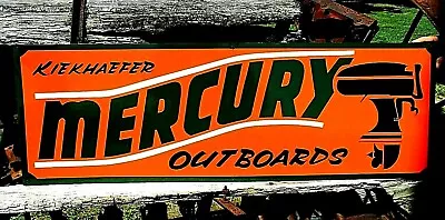 36” Vintage Hand Painted MERCURY OUTBOARD MOTORS Boat Shop Sign Fishing Gas Oil • $125