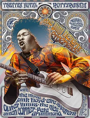 Jimi Hendrix Pink Floyd 13  X 19  Re-Print Music Concert Poster • $19.95