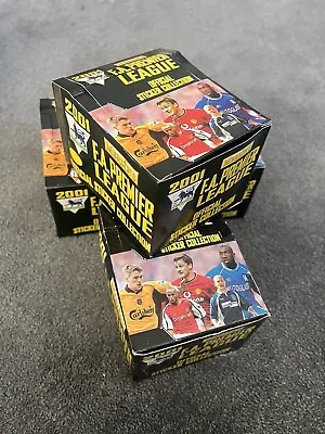 2001 Merlin's F.A. Premier League Official Soccer Trading Stickers Box 50 Packs • £62