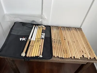 Vic Firth Drum Stick Bag W/ Tons Of Sticks Tenor Swizzle Quadbale MTS1 Hybrid + • $119