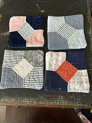 Primitive Stitchery Vintage Patchwork Coasters Set Of 4 • $14.95