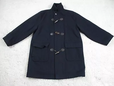 Vintage Fidelity Duffle Coat Mens Large Navy Toggle Lined Wool Jacket USA Made • $55.99