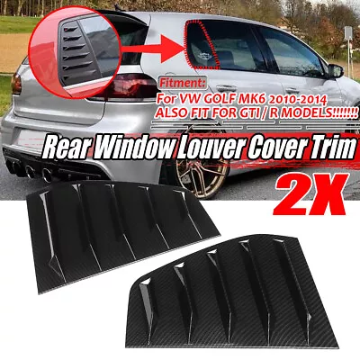 Carbon Fiber For VW Golf 6 MK6 GTI R 2010-2014 1/4 Side Rear Window Louver Vent • $26.04