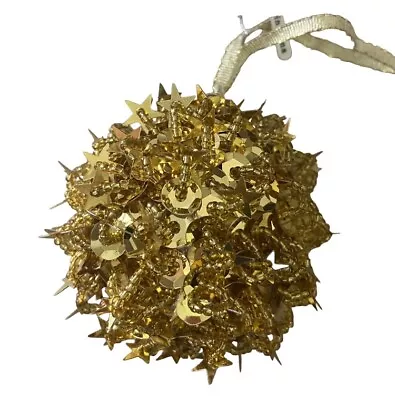 Gold Sequin Glittered Ball Christmas Ornament By Midwest-CBK 2.75 In NWT • $6.81