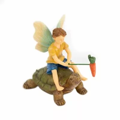 Miniature Dollhouse FAIRY GARDEN ~ Boy Riding Speedy Tortoise ~ Buy 3 Save $6 • $14.85