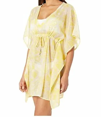 ECHO One Size Lemon Sheer Floral Dot Swimwear Cover-up TUNIC NWT $59.00 New O/S • $9.99