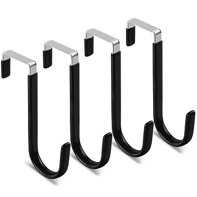 Over The Door Hook 4 Pack Single Hooks Hanger Metal For Hanging Towel Coats • $7.68