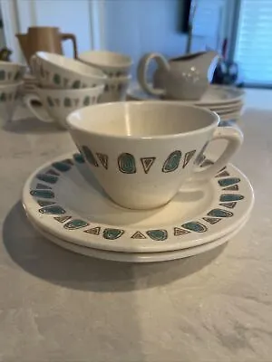 Vintage Metlox California Poppytrail NAVAJO CUP & SAUCER + FREE Saucer  | MCM • $6