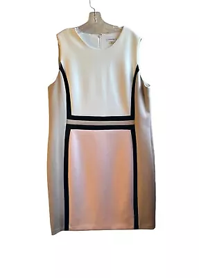 New! Calvin Klein Women's Color Block Scuba Sheath Dress CD8M1V5K 20W • $30