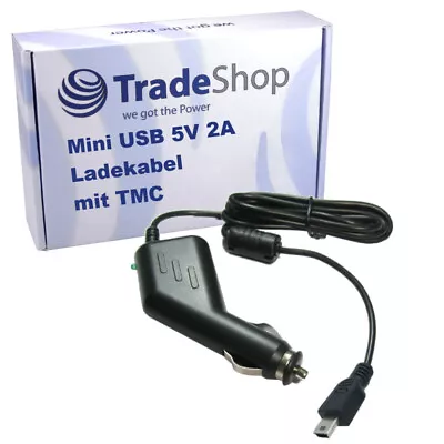 Car Charging Cable Charger Mini USB 12/24V 2A TMC Antenna For Navigation Systems • £12.89