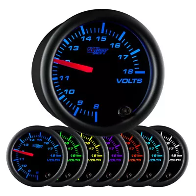 NEW GlowShift 7 Color Volt Voltage Gauge W. Black Face • $52.99