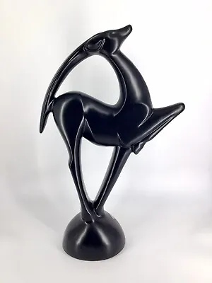Royal Haeger Gazelle Antelope Sculpture Black Matte Art Deco Original Labels EUC • $169.99
