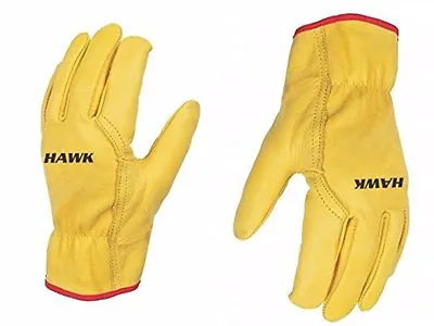 Unisex Yellow Leather Work Working Driving Gloves Premium Quality Lorry Hawk • £4.99