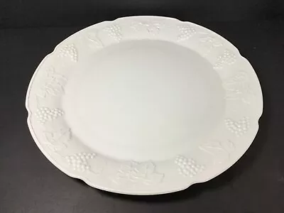 Vintage Milk Glass 14” Round Platter/Embossed Grapes & Leaves • $21