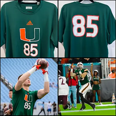 Men's Adidas University Of Miami Hurricanes Football Team Issued Shirt #85 - XLT • $99.95