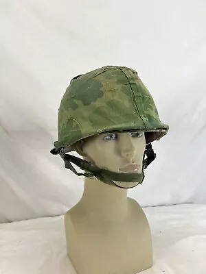 Vietnam Era M1 Helmet 1970 With Mitchell Cover • $120