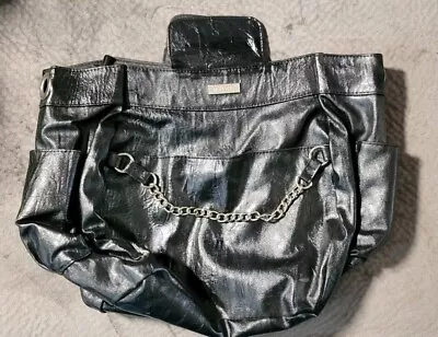 Miche FELICITY DEMI Black Faux Leather Silver Chain Side Pockets Shell NWOT • $10