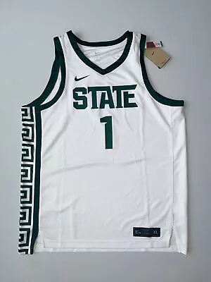 Nike Michigan State Basketball Jersey MSU NWT Mens Size XL #1 White NEW • $64.95