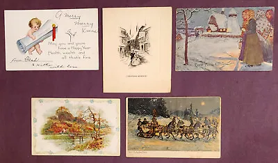 Lot Of 5 Christmas Vintage Old Postcards • $5.99