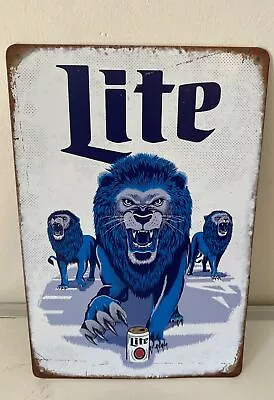 Miller Lite Tin Beer Sign - Vintage Retro - NEW - 8” X 12” Poster Bar Pub Metal • $8.99