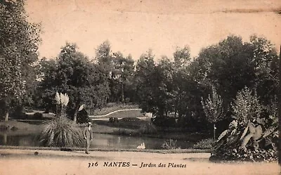 Vintage Postcard - 316 Nantes Jardin Des Plantes -Posted 1919 SOLDIERS MAIL Army • $12.95