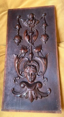 £85 • Buy Antique Carved Wooden Panel European 1800s Walnut