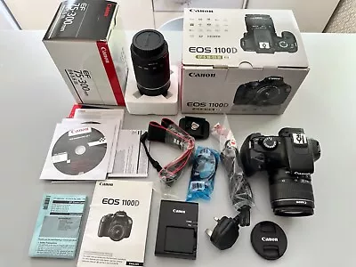 Canon EOS 1100D 12.2MP Digital SLR Camera With 18-55mm + 75-300mm Lenses + Bag • £102