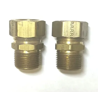 Parker Brand 3/4  MNPT X 7/8  Brass Compression Fitting 68CA-14-12  QTY:2 • $30