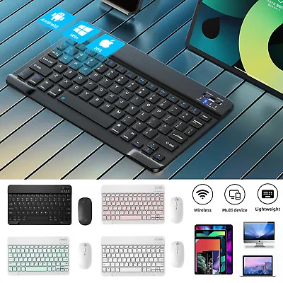 Slim Mini Wireless Keyboard Bluetooth/ Mouse For PC Laptop Mac IOS IPhone Tablet • $15.95