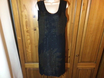 £9.99 • Buy After Six Ronald Joyce Silk Beaded Dress 14 Lovelycondition