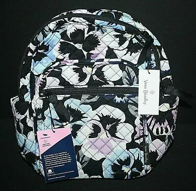 Vera Bradley Iconic Small Backpack PLUM PANSIES NWT EXACT! SOLD OUT • $76