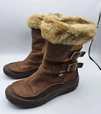 Merrell Womens 9 Decora Chant Brown Sugar Leather Zip Waterproof Snow Boots • $29.99