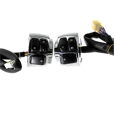 $45.99 • Buy Chrome Housing 1  Handlebar Black Control Switches Wiring Harness Fit For Harley