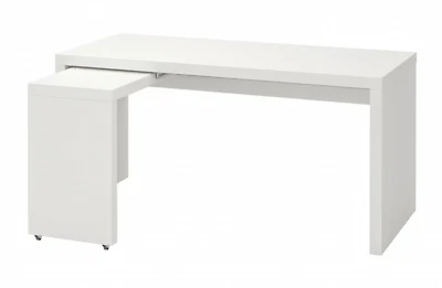 £29 • Buy Ikea Malm Office Computer Desk + Pull-Out Side White