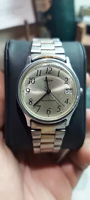 Acqua Timex Mechanical Handwind Silver Tone Mens Vintage 1980s Watch • $24