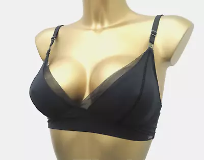 M & S Autograph Luxe Essentials Non Wired Bralet Bra Size 10 Black Marks Spencer • £7.99