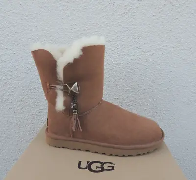 Ugg Bailey Bling Lilou Chestnut Suede/ Sheepskin Boots Women Us 5/ Eur 36 ~nib • $79.95