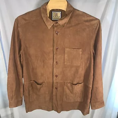 Mens 2XL Suede Jacket Joey Rodolfo 1879 Front Button Cuffs Coat Shirt JR Chore • $49.99