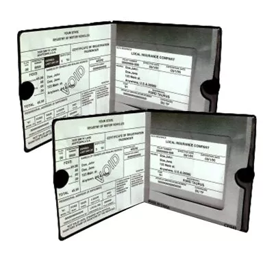 ESSENTIAL Car Auto Insurance Registration BLACK Document Wallet Holders 2 Pac • $10.42