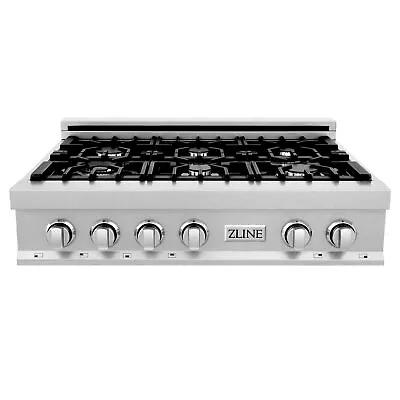 $1549 • Buy ZLINE 36  PORCELAIN STOVETOP 6 Gas Burners SNOW STAINLESS STEEL  RTS-36