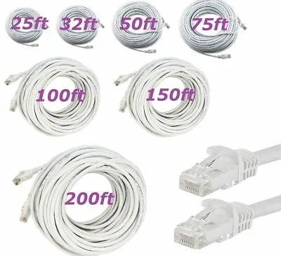 RJ45 Cat5e CAT5 Ethernet LAN Network Cable For PC PS XBox Internet Router White • $6.49